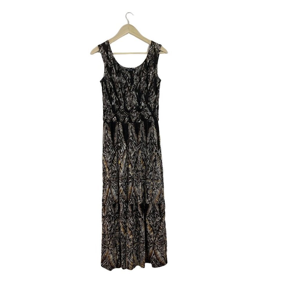 Nic + Zoe Small Dress Sleeveless Midi Maxi Long Boho Wrap V-Neck Ethnic